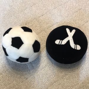 Soccer Ball and Hockey Puck Pillow